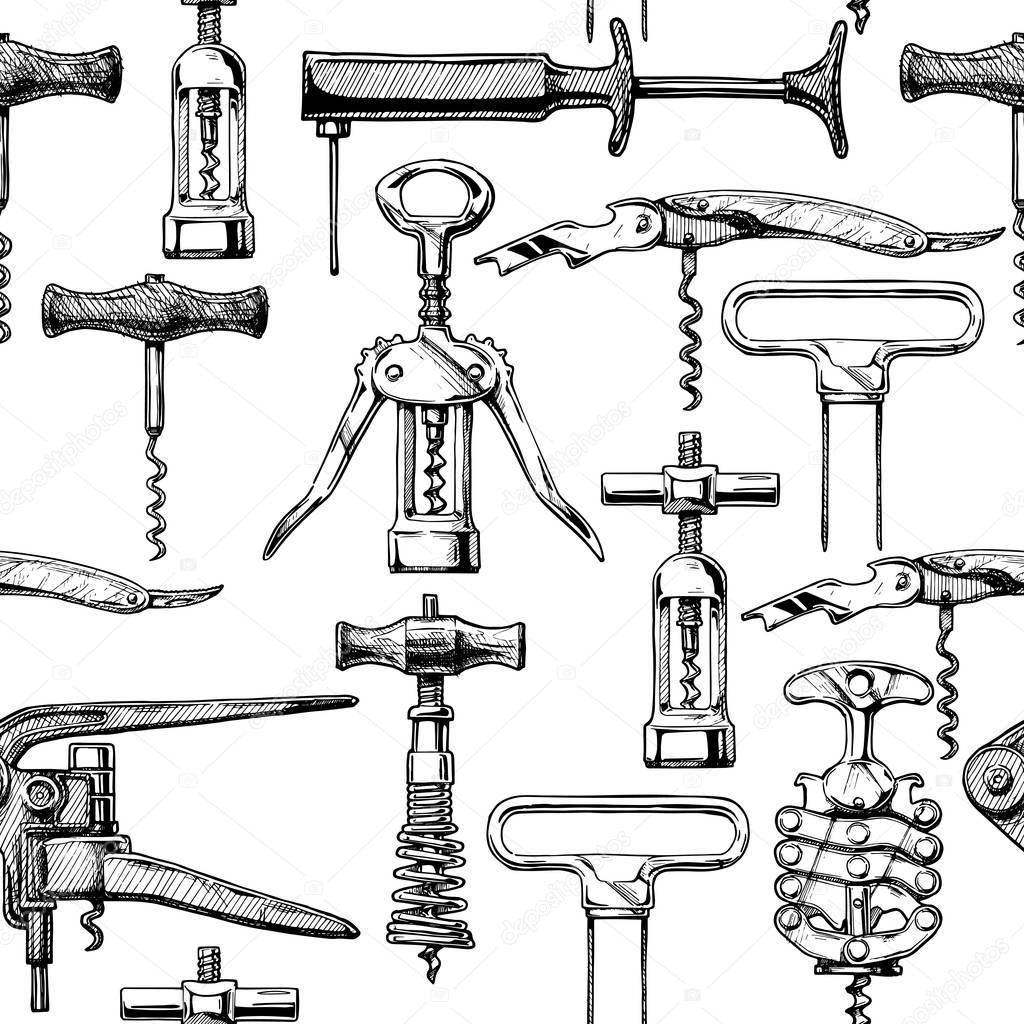 Seamless pattern with different corkscrews