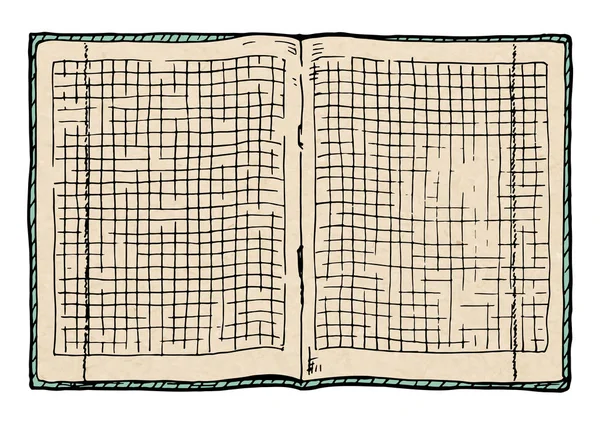 Illustration av rutiga notebook — Stock vektor
