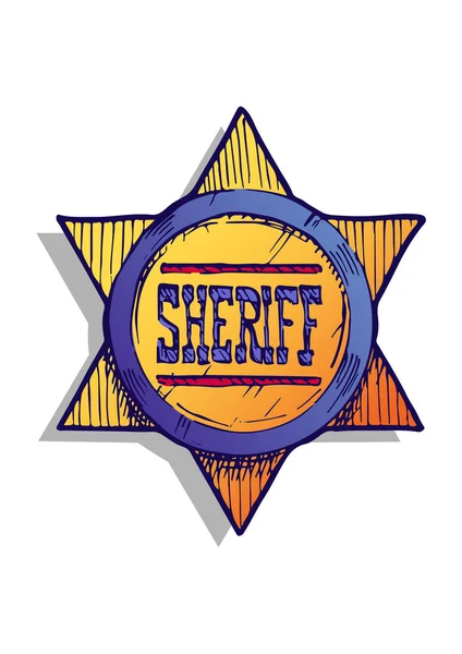 Ilustración de Sheriff star — Vector de stock