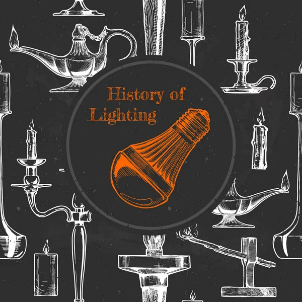 照明の歴史 — ストックベクタ
