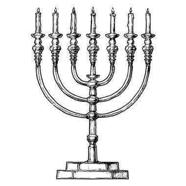 Hanukkah menorah vektör çizim