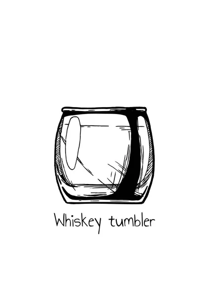 Illusztráció tumbler-üveg Whiskey — Stock Vector