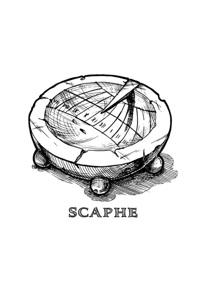 Hand getekende illustratie van scaphe — Stockvector