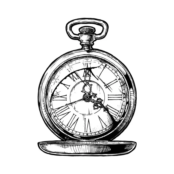 Illustrazione dell'orologio tascabile — Vettoriale Stock