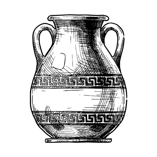 Um vaso grego. Pelike. . — Vetor de Stock