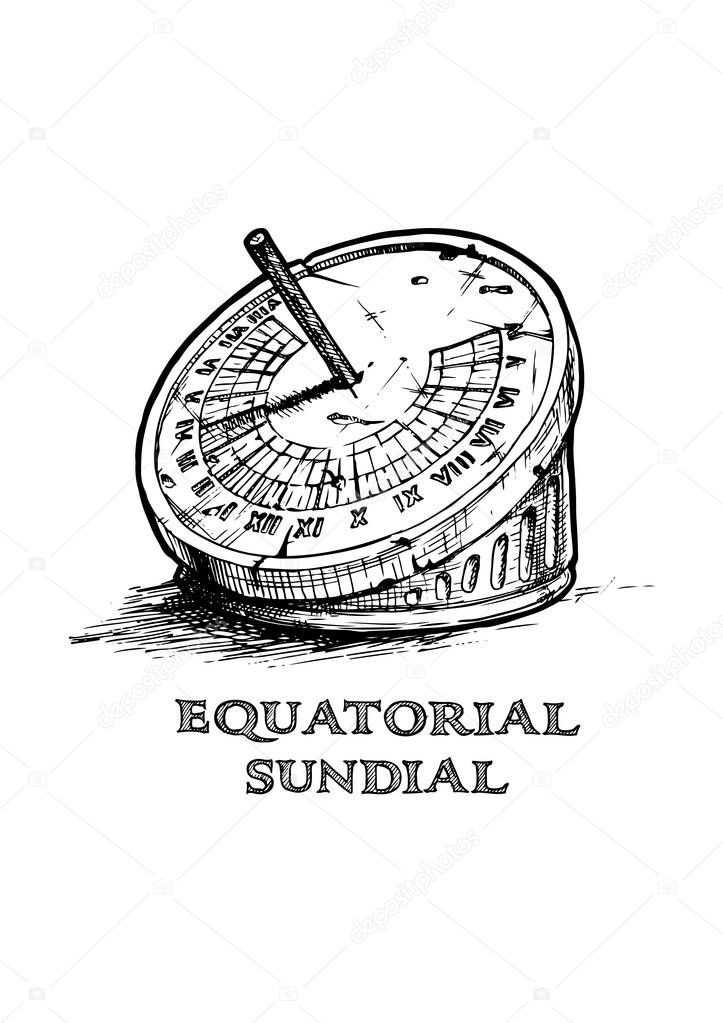 hand drawn illustration of sundial