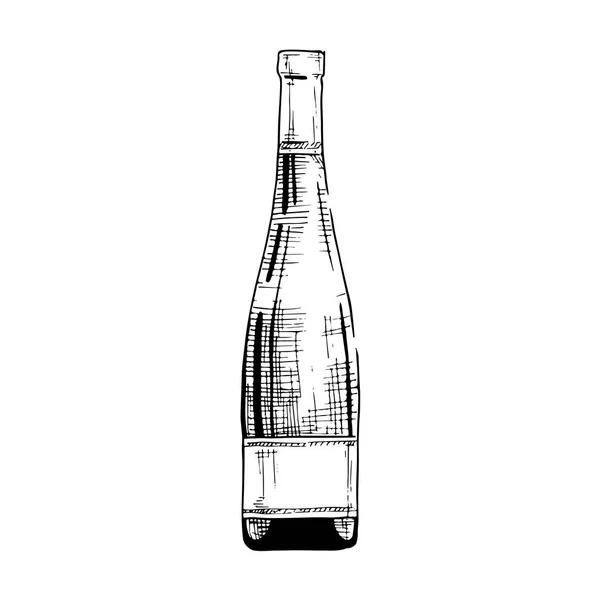 Illustratie van een fles wijn — Stockvector