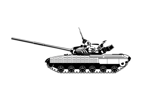 Illustration of heavy tank — Stock Vector