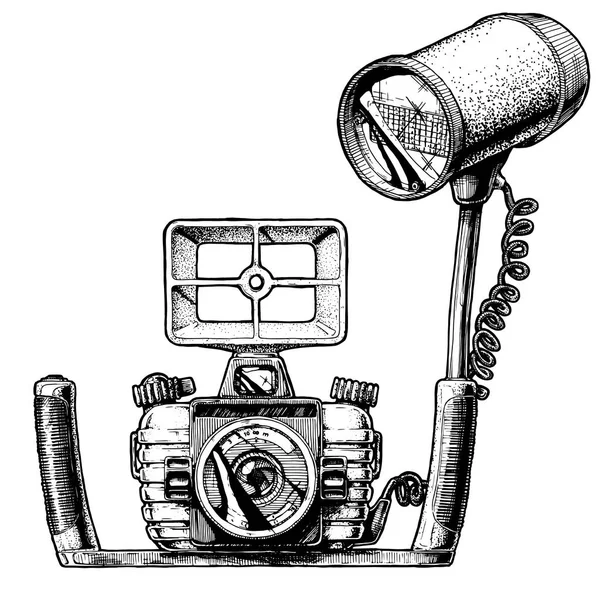 Illustration of underwater camera — Stock Vector