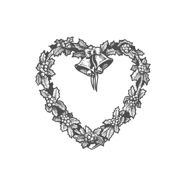 Heart shaped wreath — Stock Vector