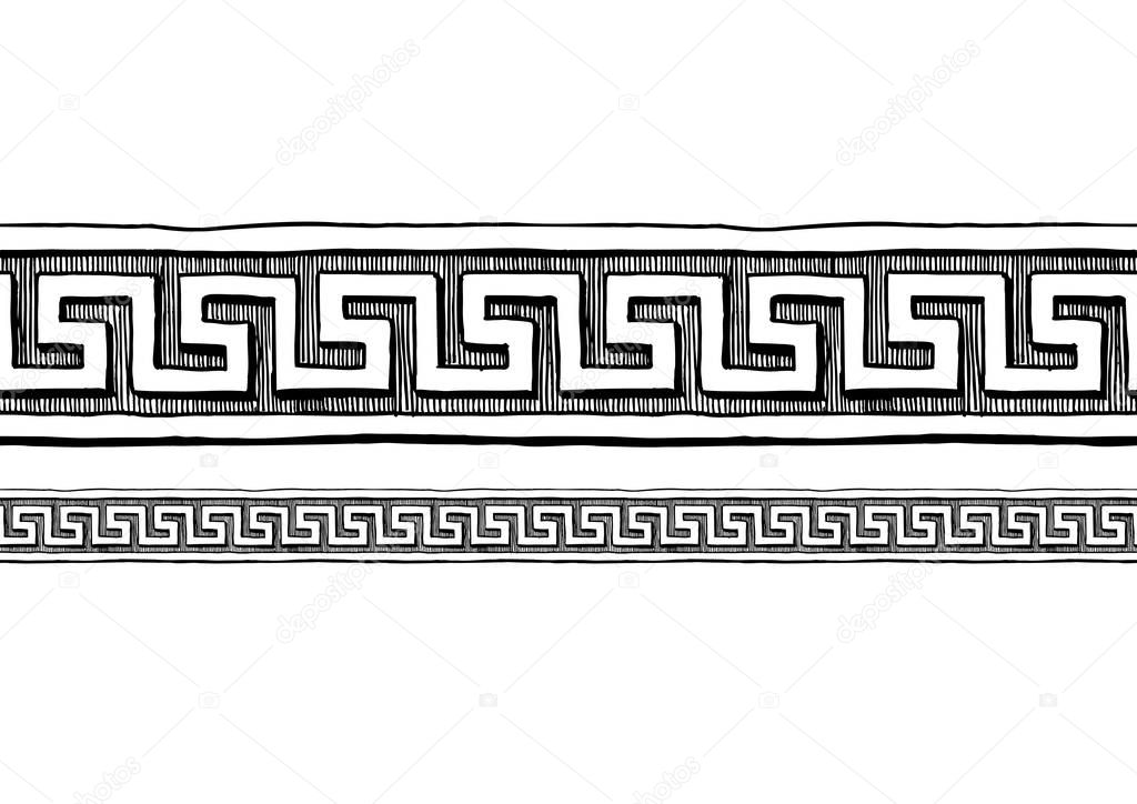 Greek meander. Border ornaments.