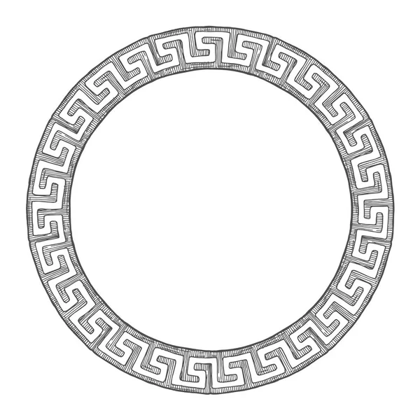 Antika grekiska runda prydnad. — Stock vektor