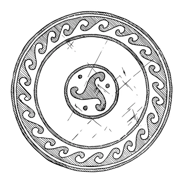 Antike griechische runde Verzierung. — Stockvektor