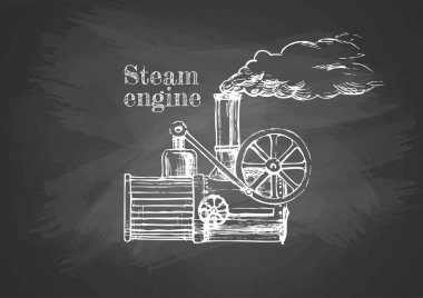 steamer on blackboard clipart