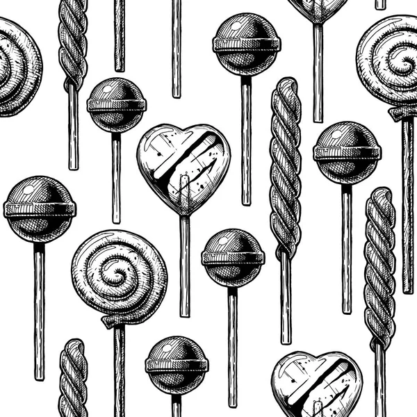 Візерунок з різними цукерками — стоковий вектор