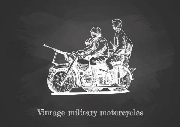 Illustrazione di motocicli militari — Vettoriale Stock