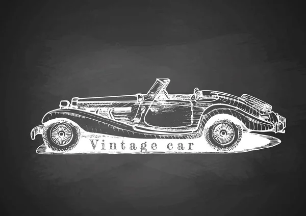 Vintage convertible sur tableau noir — Image vectorielle