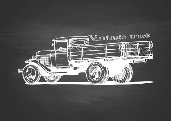 Oldtimer-Truck auf Tafel — Stockvektor