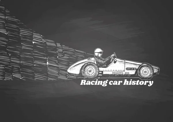 Vintage racewagen — Stockvector