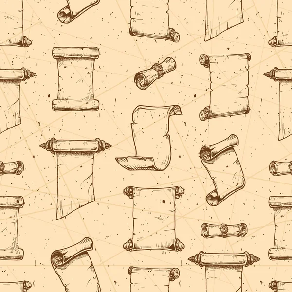 Padrão com pergaminho velho —  Vetores de Stock