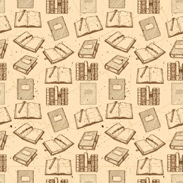 Muster mit Vintage-Buch — Stockvektor