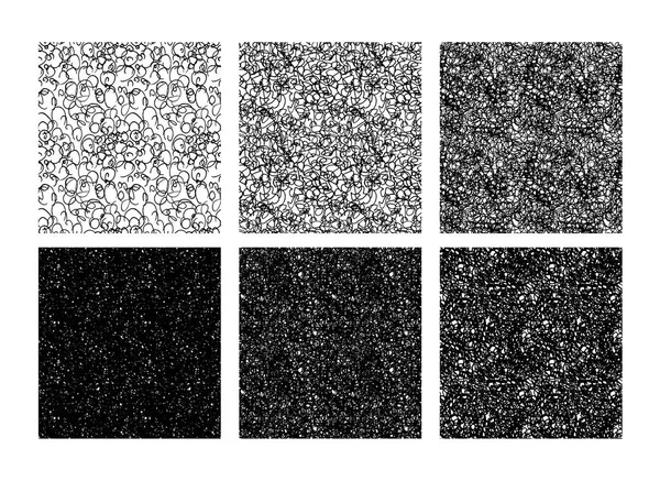 Patrón sin costuras de garabatos y bucles conjunto de textura . — Archivo Imágenes Vectoriales