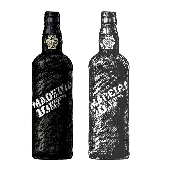 Madeira şarap şişe — Stok Vektör