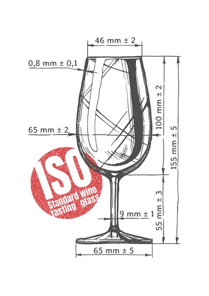 Copa de cata de vino estándar ISO — Vector de stock