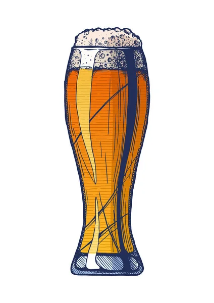 Weizen Beer glass — Stock vektor