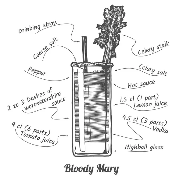 Coquetel sangrento mary —  Vetores de Stock