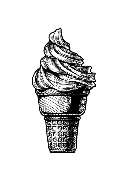 М'яке морозиво в конусі — стоковий вектор