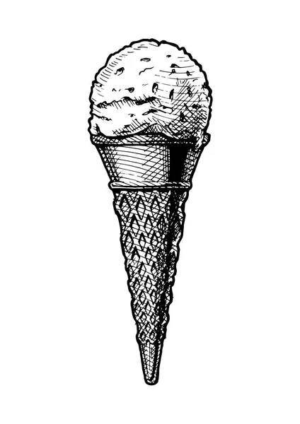 Colher de sorvete em um cone — Vetor de Stock