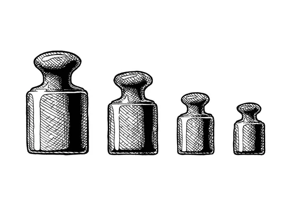 Set de masse en laiton de précision — Image vectorielle