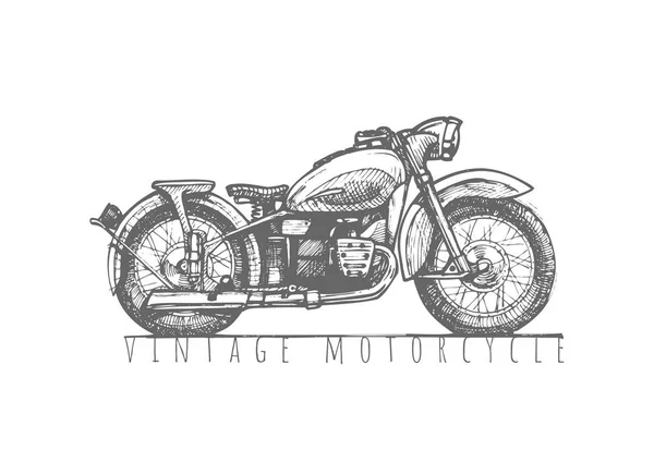 Illusztráció: vintage motorkerékpár — Stock Vector