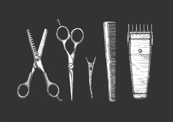 Set of hairdressers tools. — Stock Vector