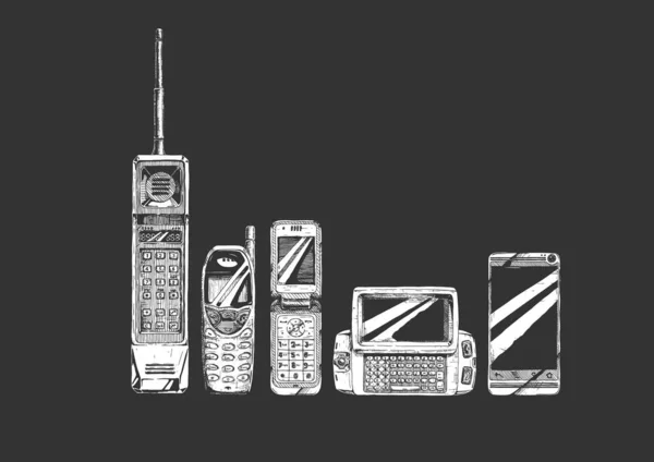 Évolution ensemble de téléphone mobile — Image vectorielle