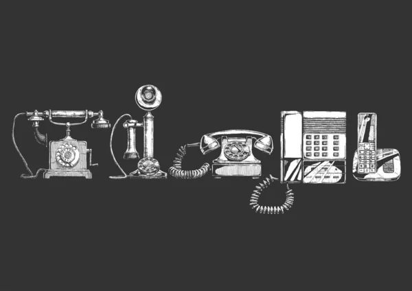 Evolución conjunto de teléfono — Vector de stock