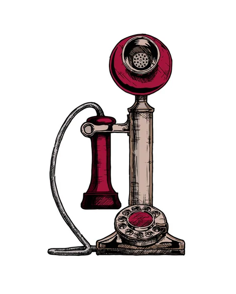 Vintage candlestick telephone — Stock Vector