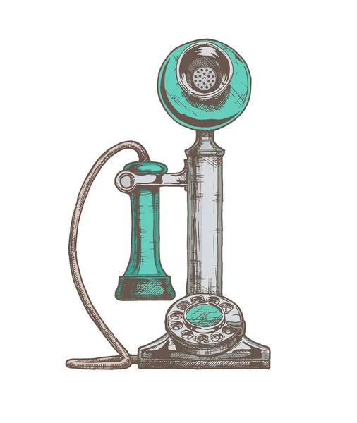 Teléfono candelabro vintage — Vector de stock