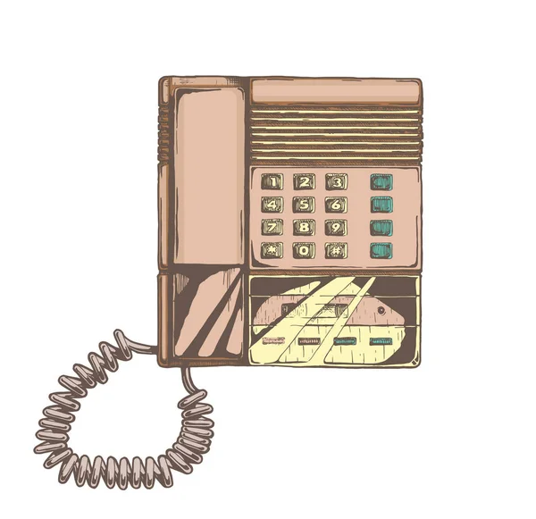 Pulsador de teléfono con contestador automático — Vector de stock