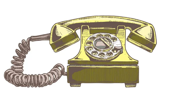 Rotary dial telephone — Stock Vector