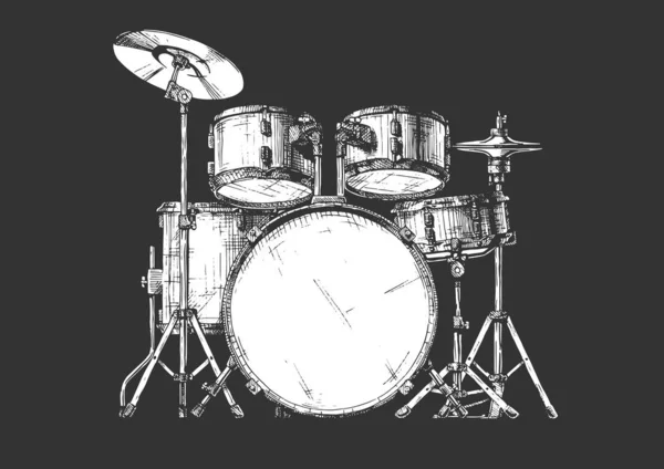 Illusztráció: Drum Kit — Stock Vector