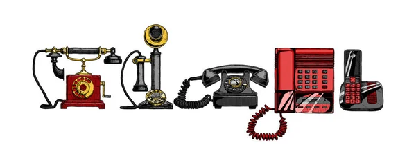 Evolução conjunto de telefone — Vetor de Stock