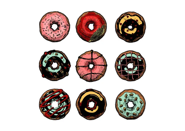 Set of doughnuts — Stock Vector