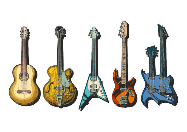 Акустические и электрические гитары
