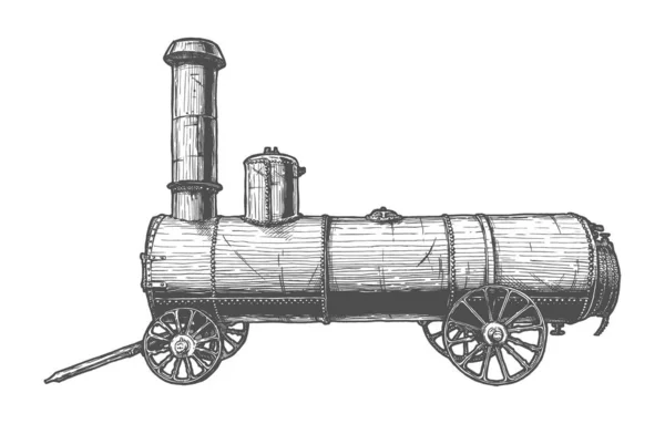 Moteur à vapeur mobile vintage — Image vectorielle