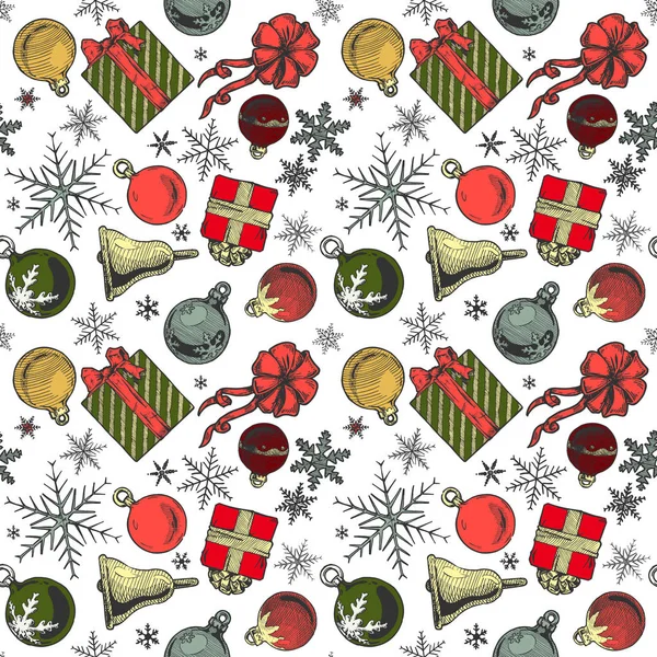 Color Fondo de Navidad, azulejos sin costura . — Archivo Imágenes Vectoriales