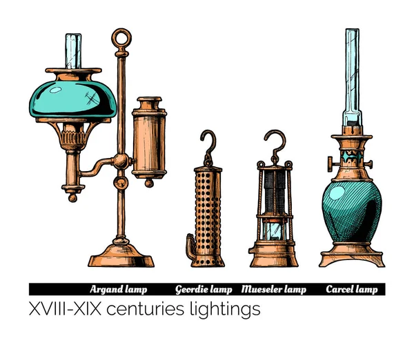 XVIII - Xix století osvětlení — Stockový vektor