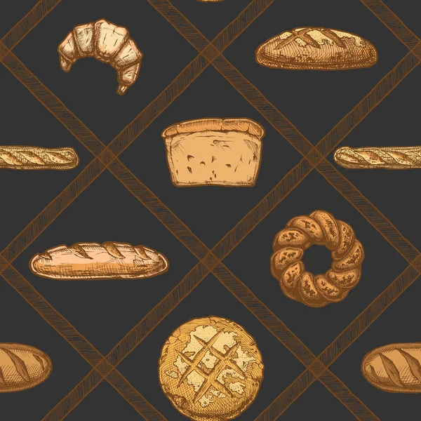 Productos de panadería elaborados a mano — Vector de stock