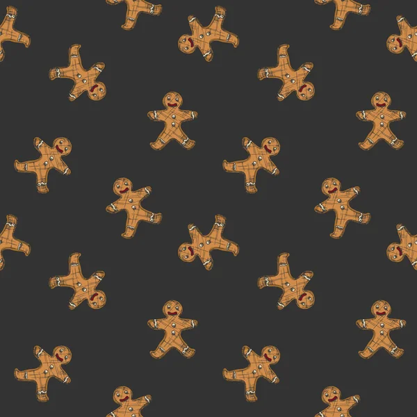 Naadloze patroon met Gingerbread Man — Stockvector